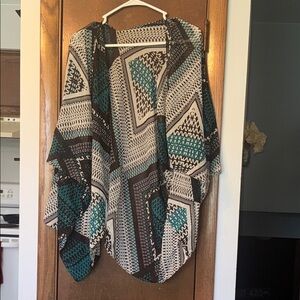 Blue and Black Oversized Boxy Blouse